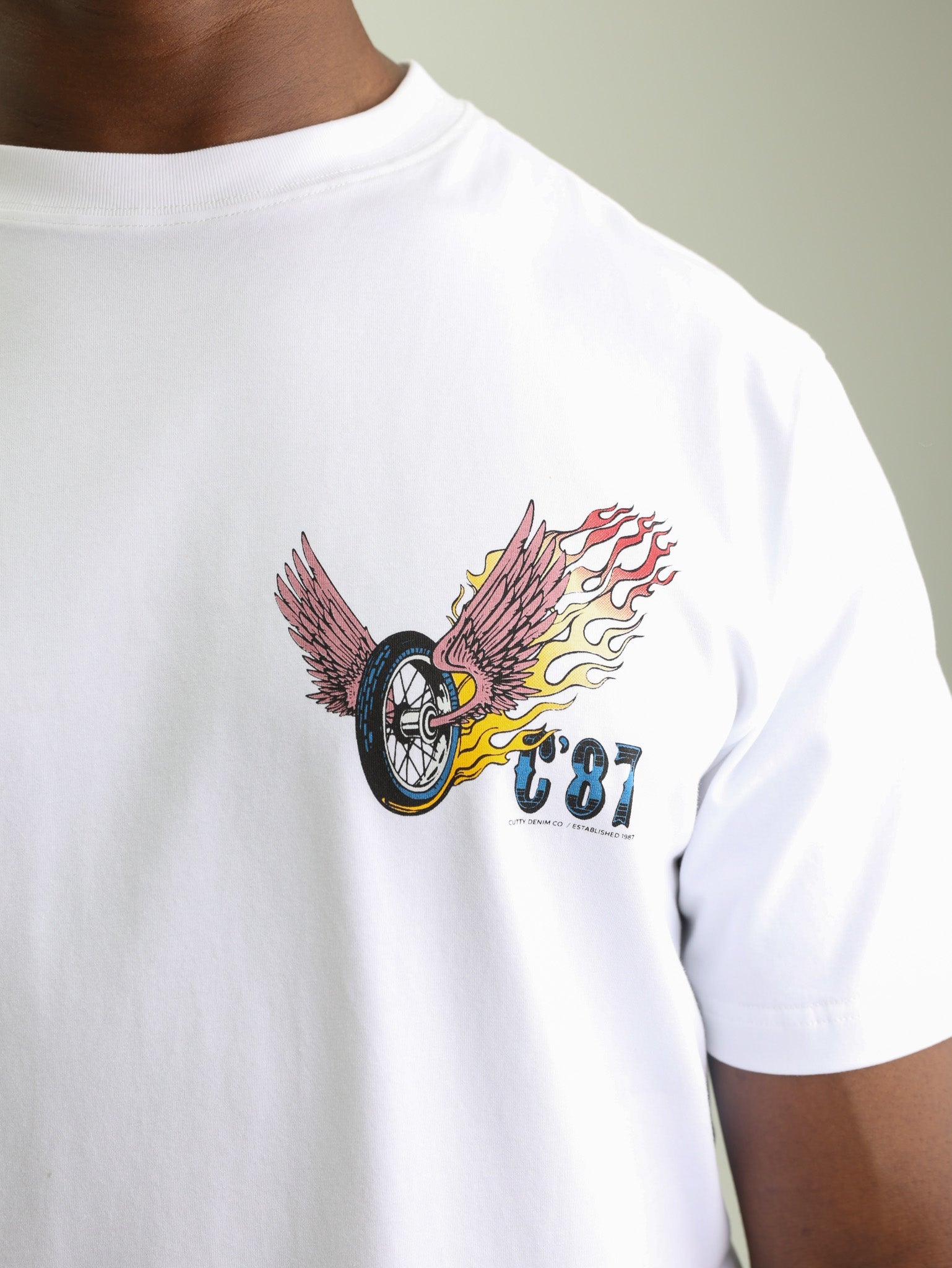 Cutty T-Shirt Flames C87 White