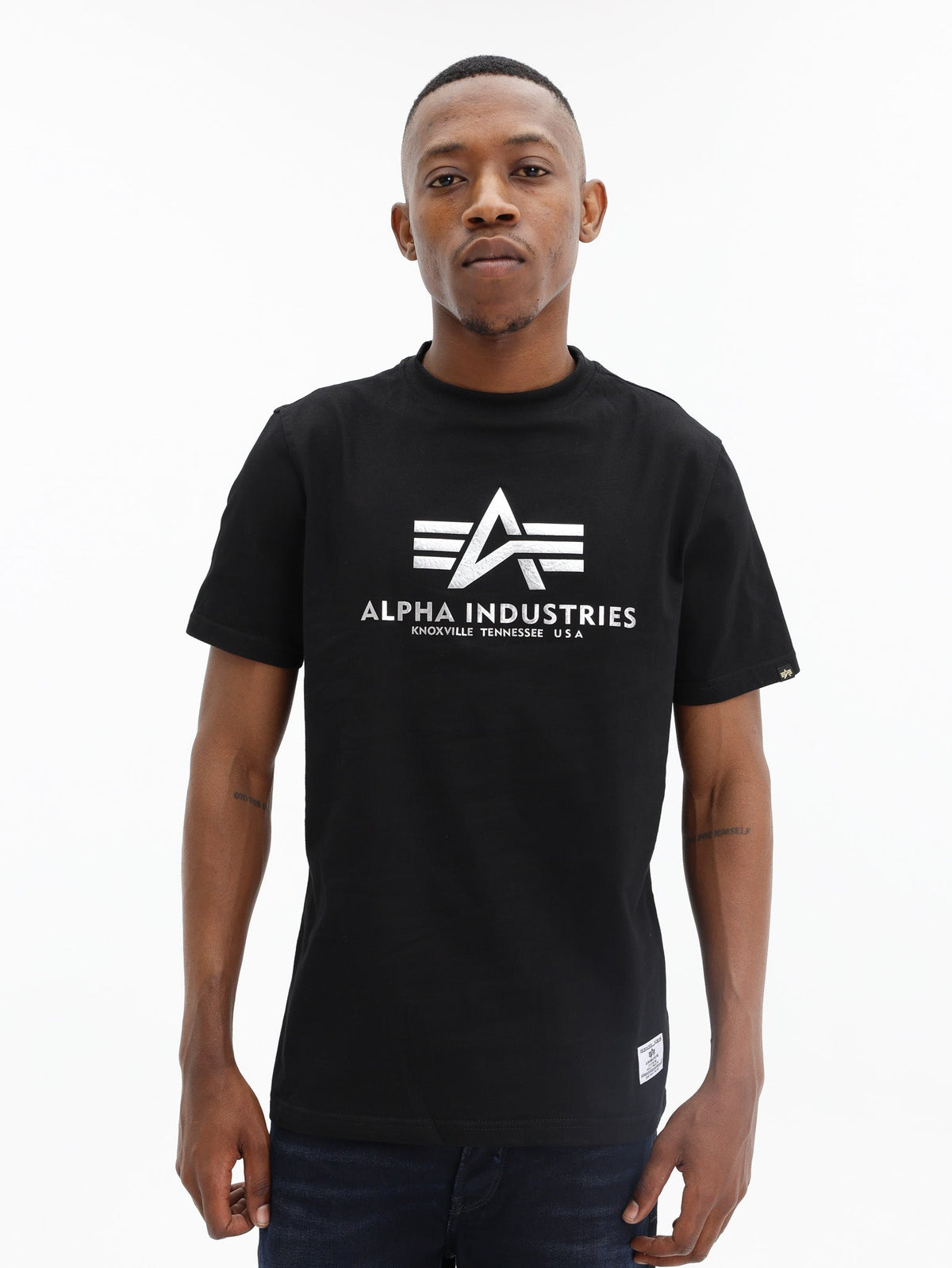 Alpha T-Shirt Metallic Logo Black