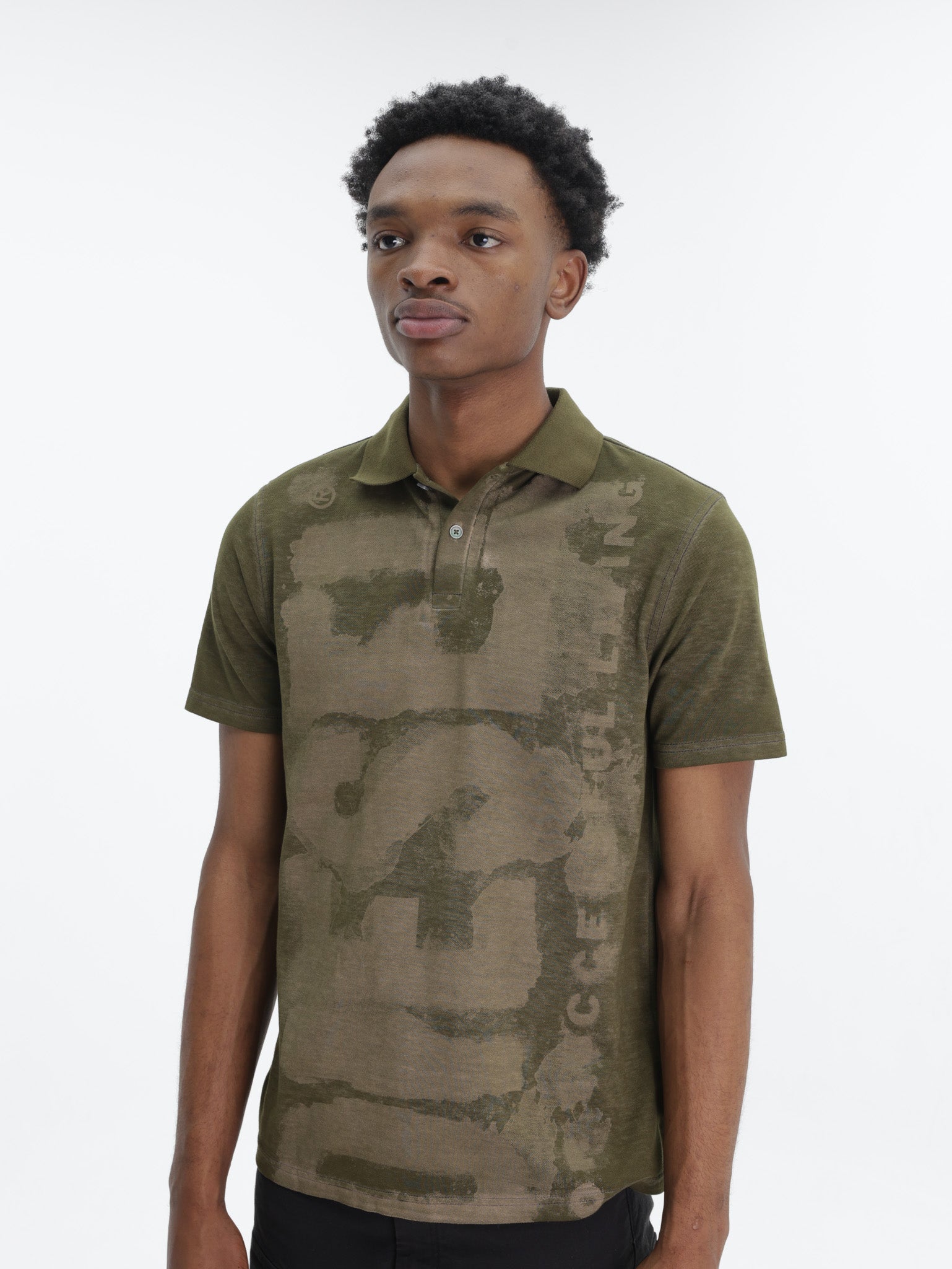 Diesel Golfer Big Diesel Print Olive Green