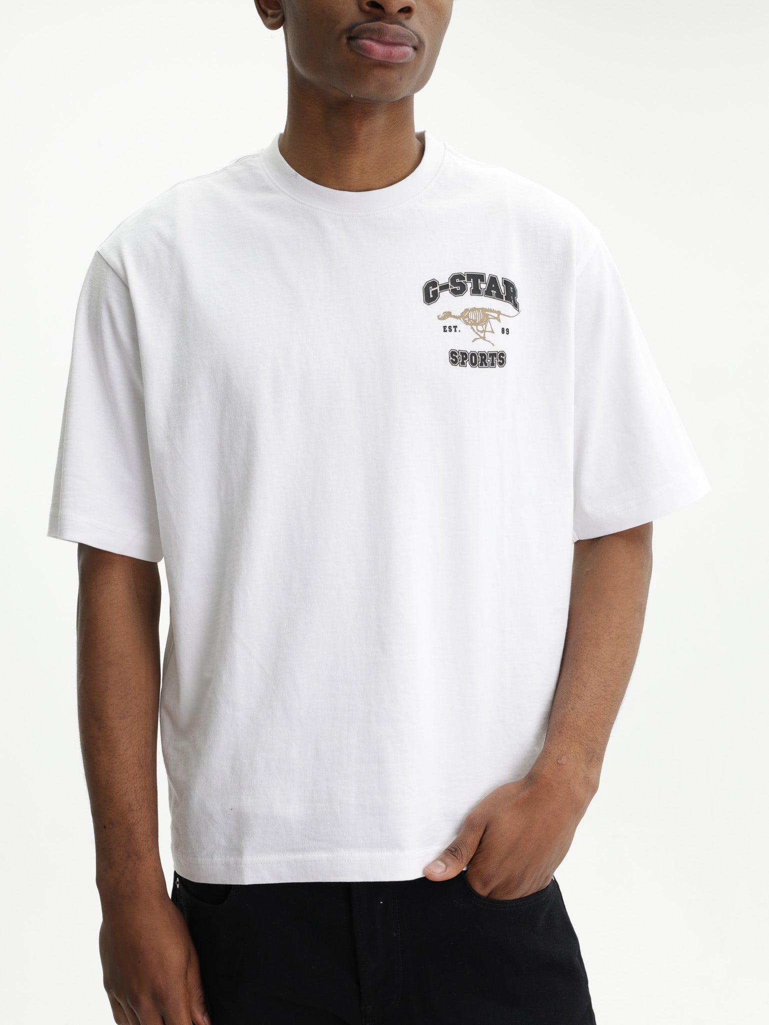 G-Star T-Shirt Running Dog Back Gr Boxy White