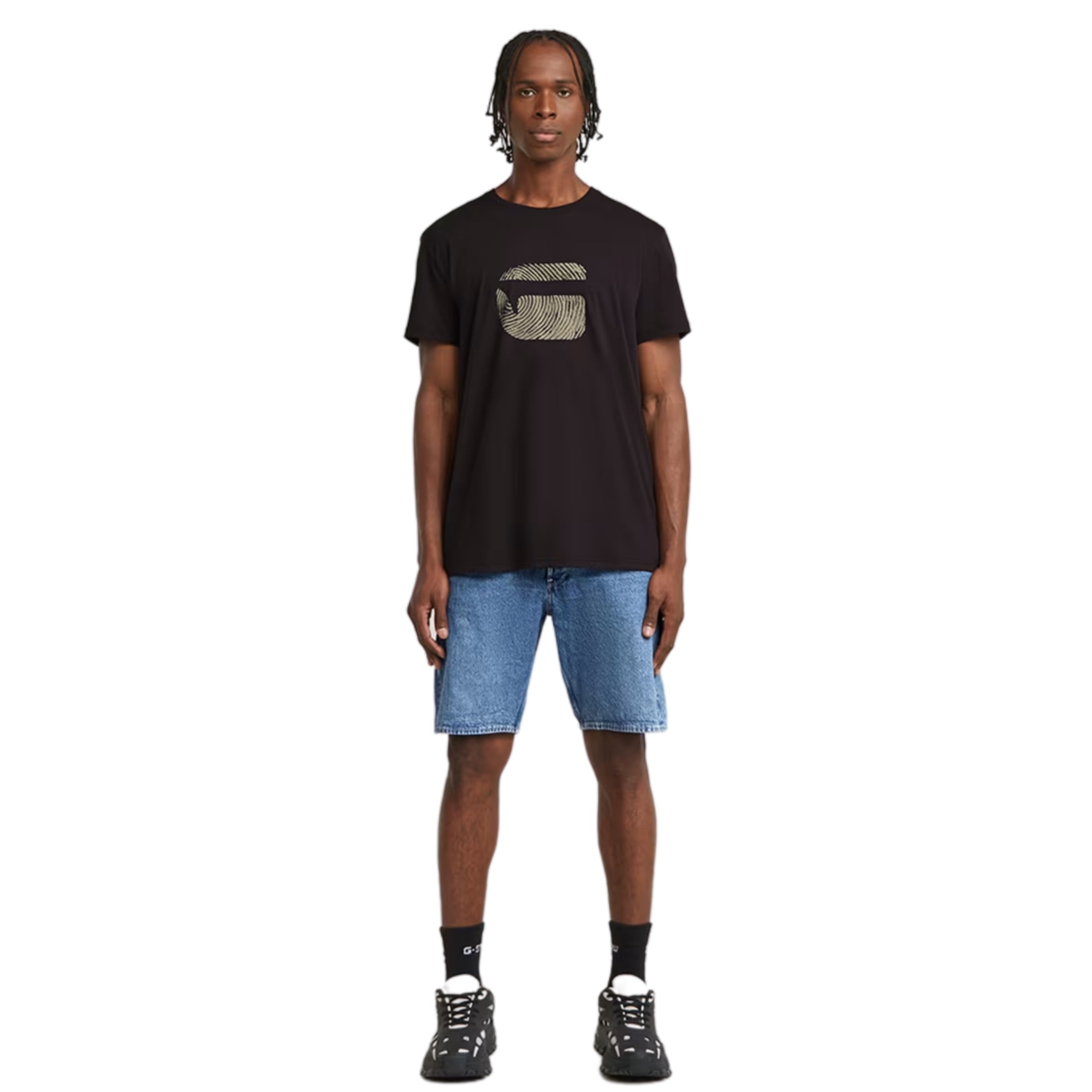 G-Star T-Shirt Finger Print Burger Navy