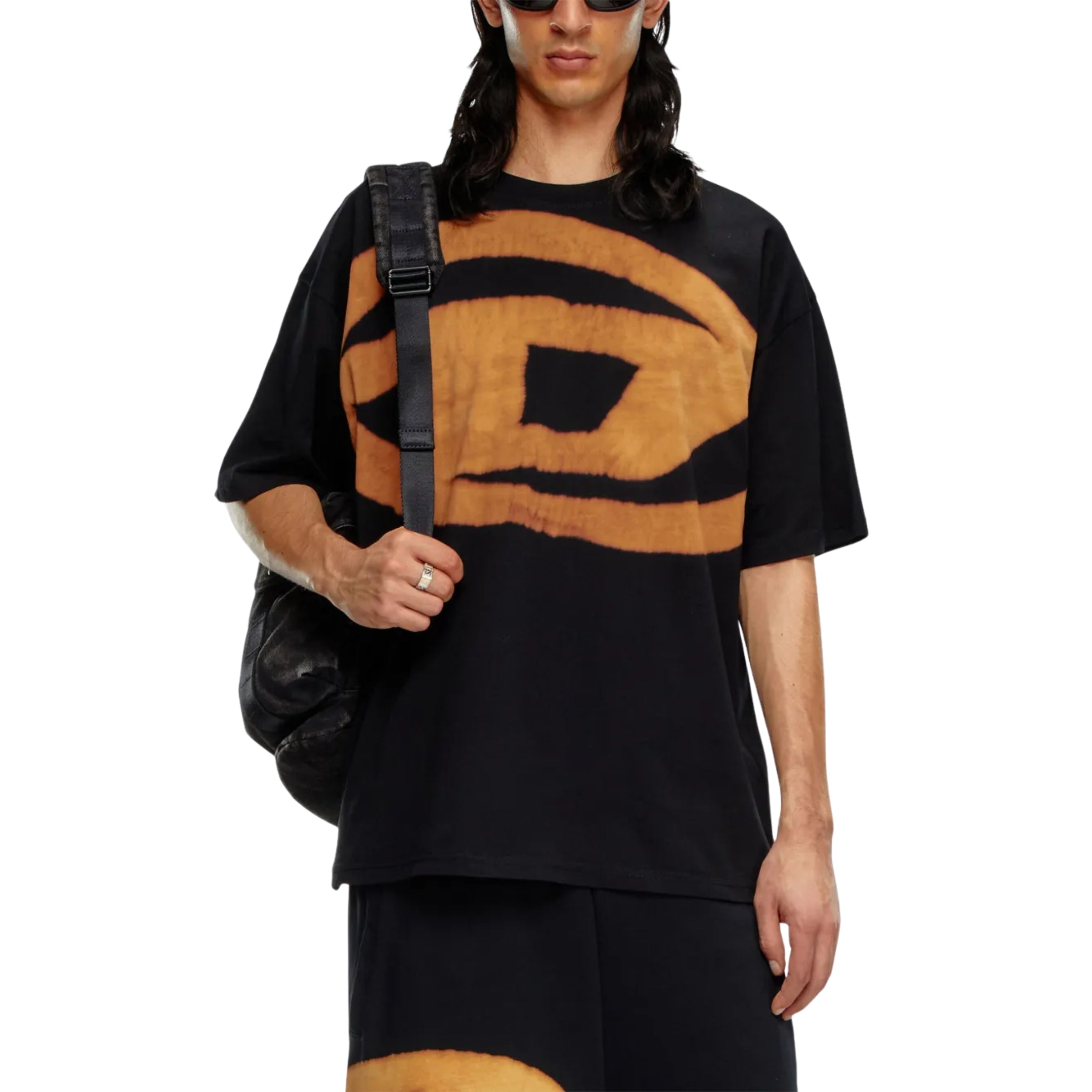 Diesel T-Shirt T-Boxt Bleach Logo Black-Rust
