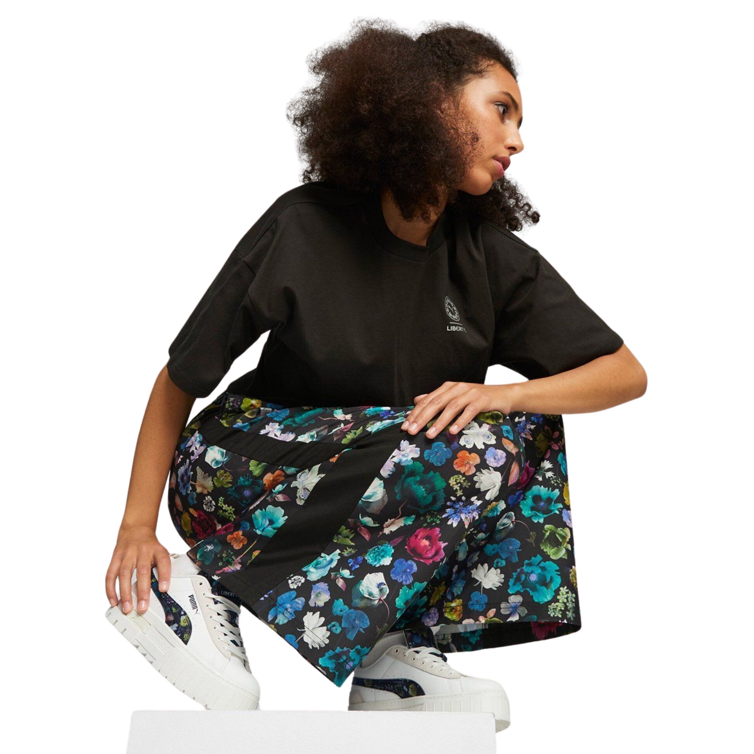 Puma Lds Track Pants X Liberty Wide Leg Multi Black