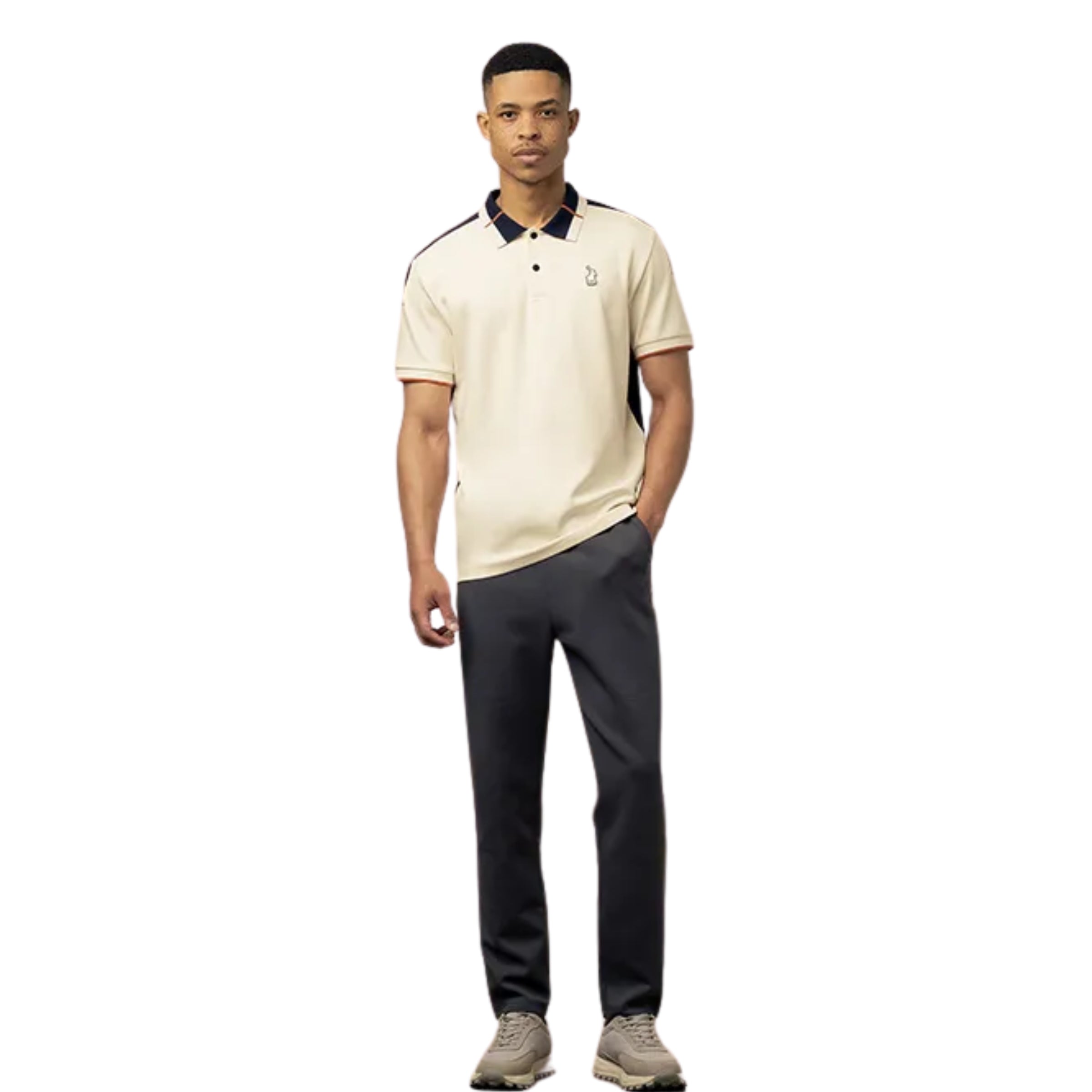 Polo Golfer Colour Block White