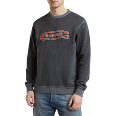 G-Star Sweater Destroyed G Logo Washed Dark Black
