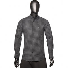 Polo Shirt Long-Sleeve Geo Black