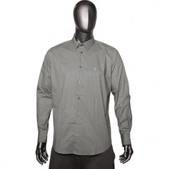 Polo Shirt Long-Sleeve Geo Print Charcoal