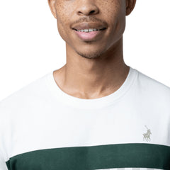 Polo T-Shirt Stripe Green-White