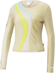 Puma Ladies Top Uptown B.T.W Graphics L/S Beige-Yellow