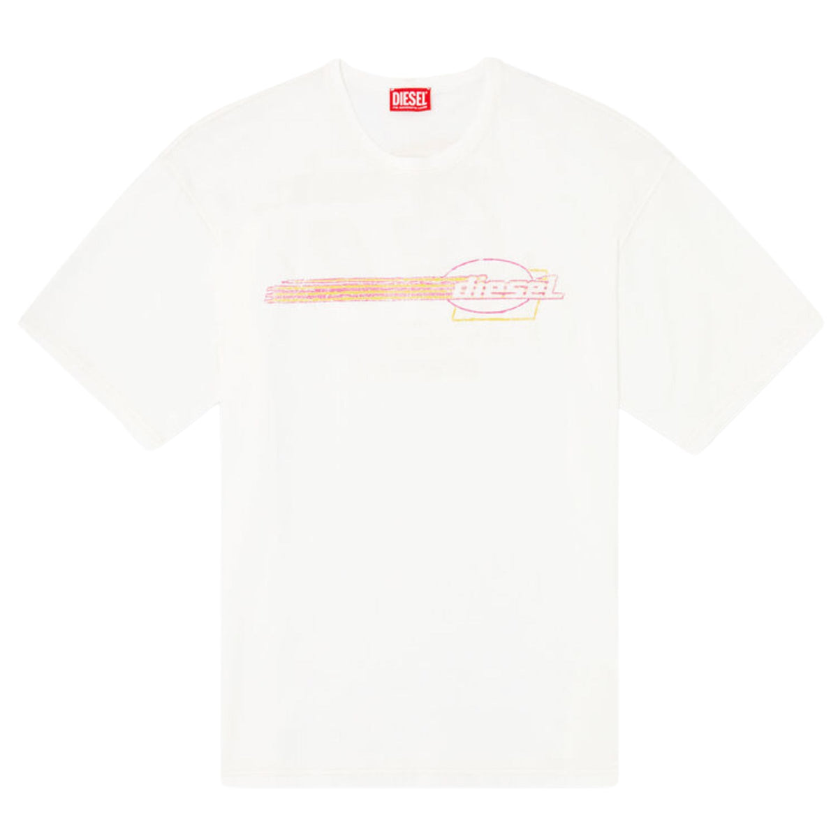 Diesel T-Shirt Flocked Logo Graphics White