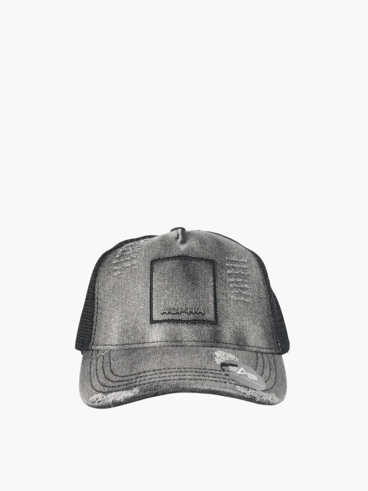 Alpha Cap Denim Trucker Black