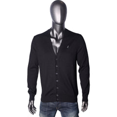 Polo Cardigan Plain Black